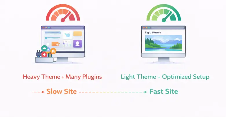 Website performance comparison infographic
