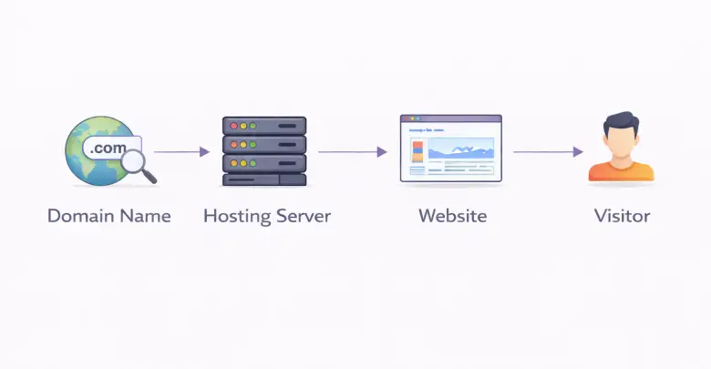 Website access process infographic