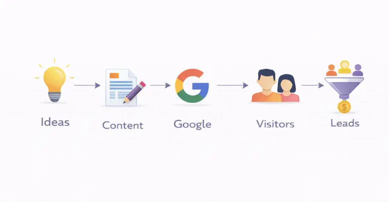 Content funnel process infographic