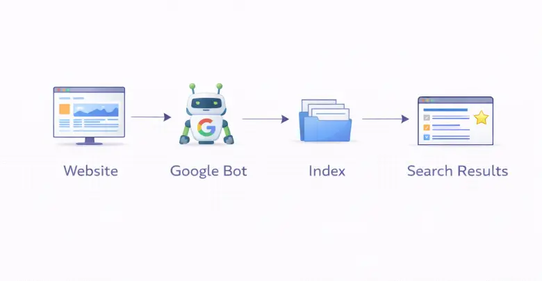 Website indexing process infographic